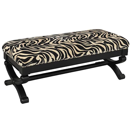 Black Curved Bench with Nailhead Trim